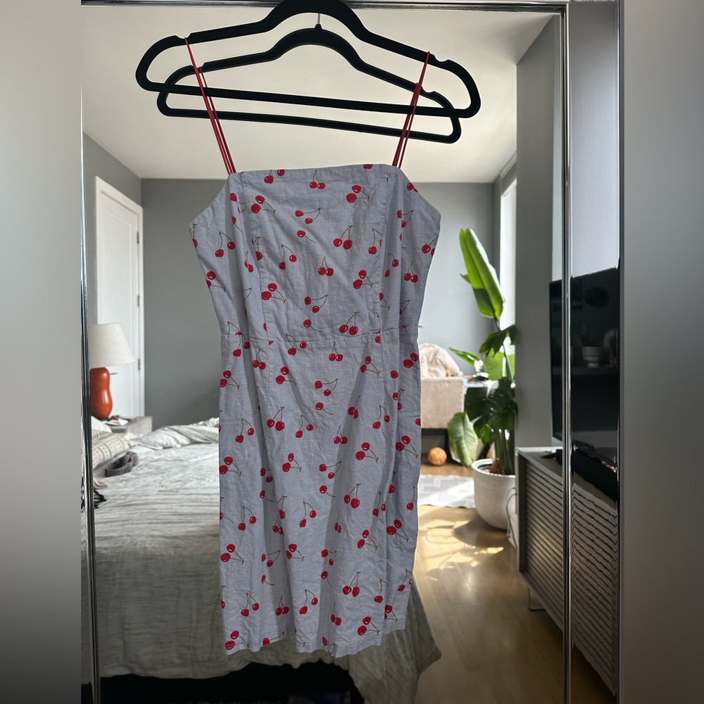 Urban Outfitters Baby Blue Cherry Mini Dress size 4
